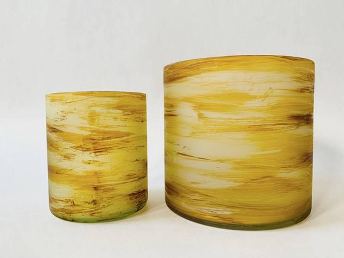 Lysglass marmorert brunt og gult
