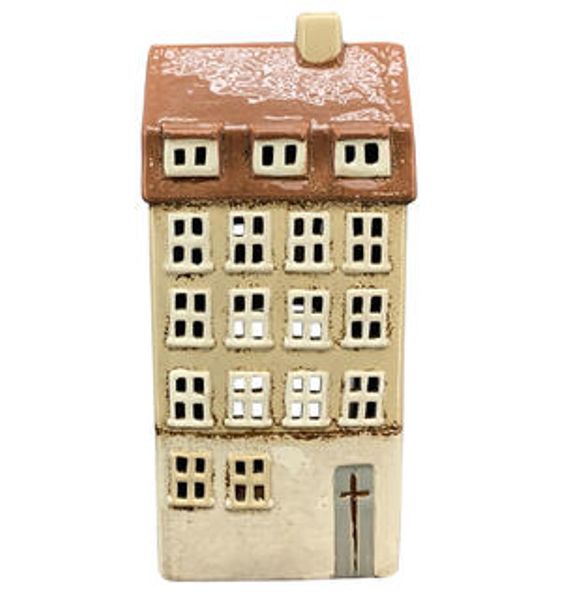 Hovedbilde Keramikkhus for telys,beige