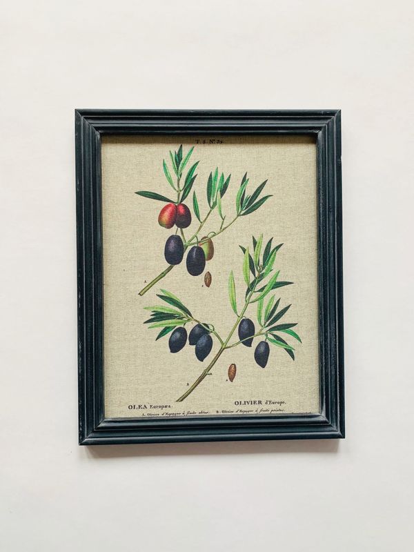 Bilde i ramme, oliven str 33x41 cm