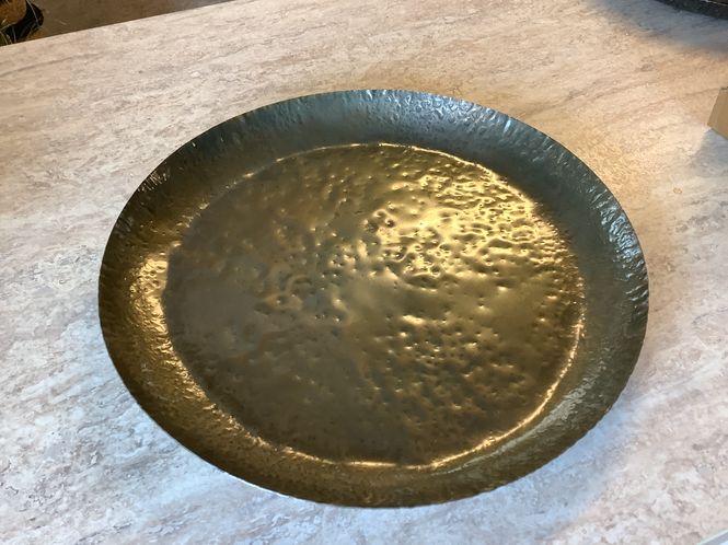 Hovedbilde Lysfat antikk gull metall Dia 35 cm